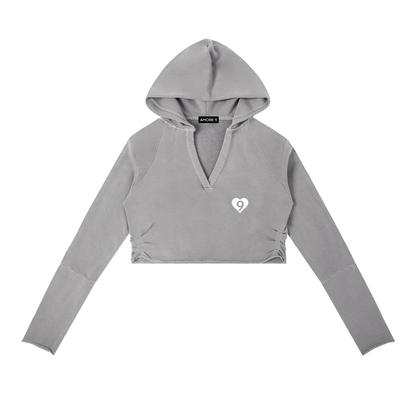 Vintage Washed Raw Edge Hoodie