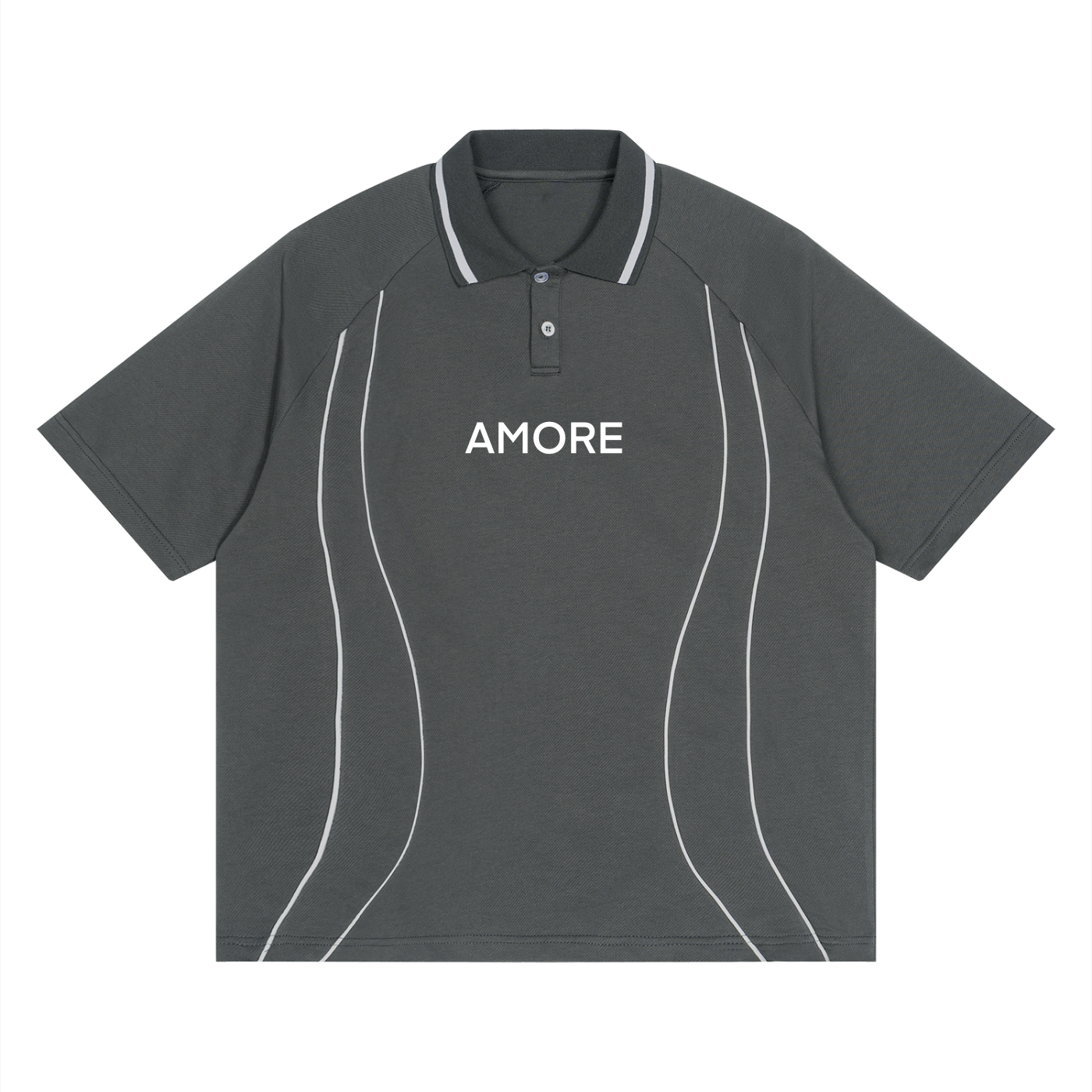 Unisex Raglan Piping Polo Shirt