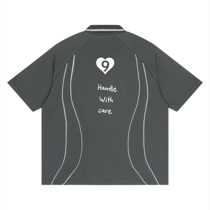 Unisex Raglan Piping Polo Shirt