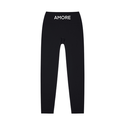 Black leggings with 'No180' branding on a white background
