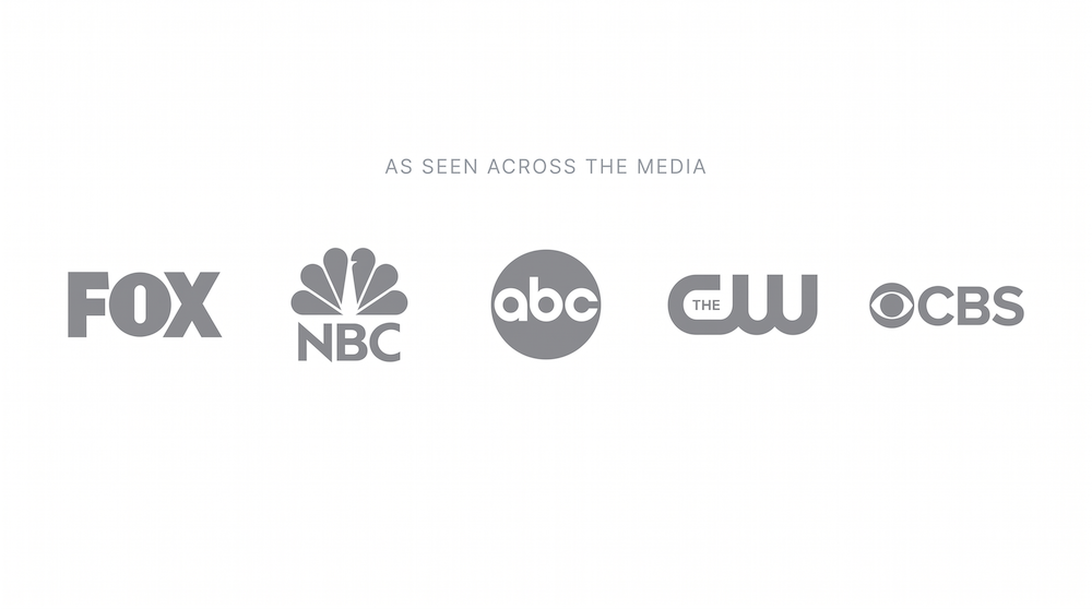 Logos of major television networks on a white background