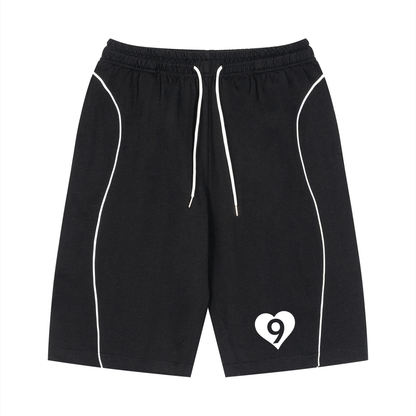 Unisex Piping Drawstring Shorts