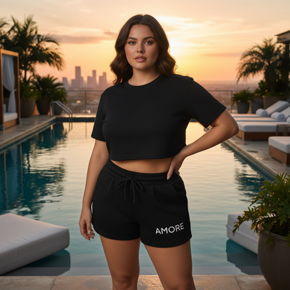 Amore Black Shorts — Front