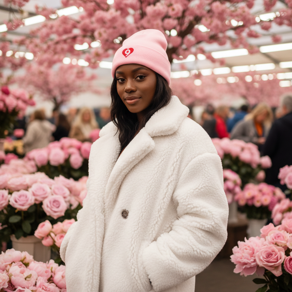 Amore Heart Beanie - Pink