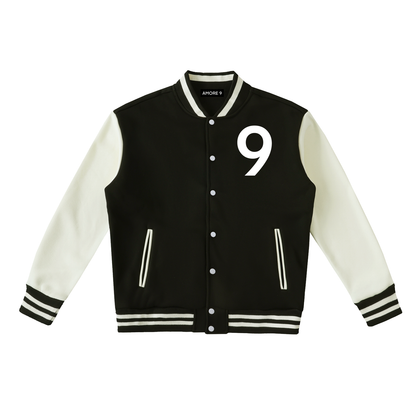 Two-Tone Fleeced Varsity Jacket