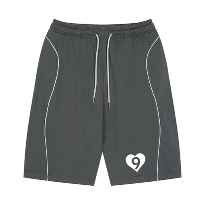 Unisex Piping Drawstring Shorts