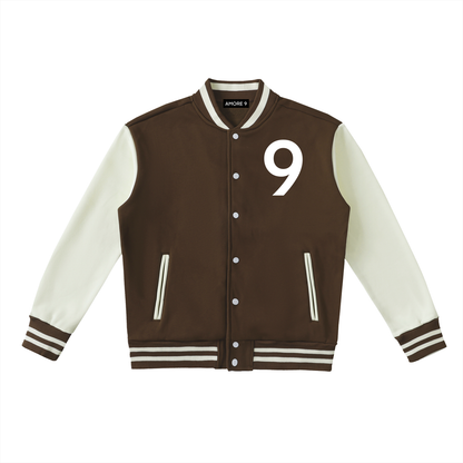 Two-Tone Fleeced Varsity Jacket
