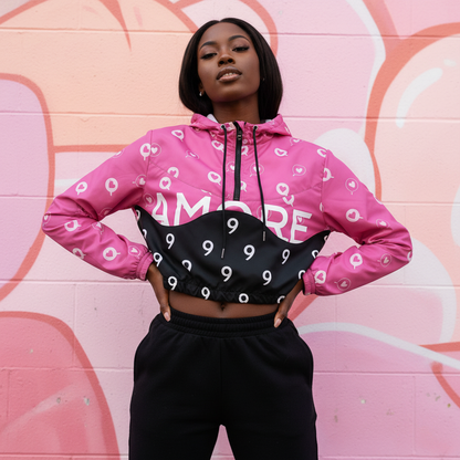 Cropped Windbreaker - Front 1 (Black Pants)