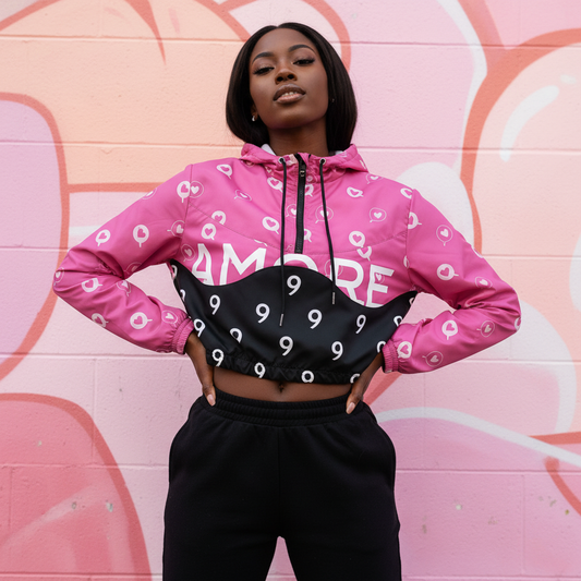 Cropped Windbreaker - Front 1 (Black Pants)
