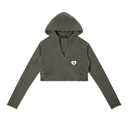 Vintage Washed Raw Edge Hoodie