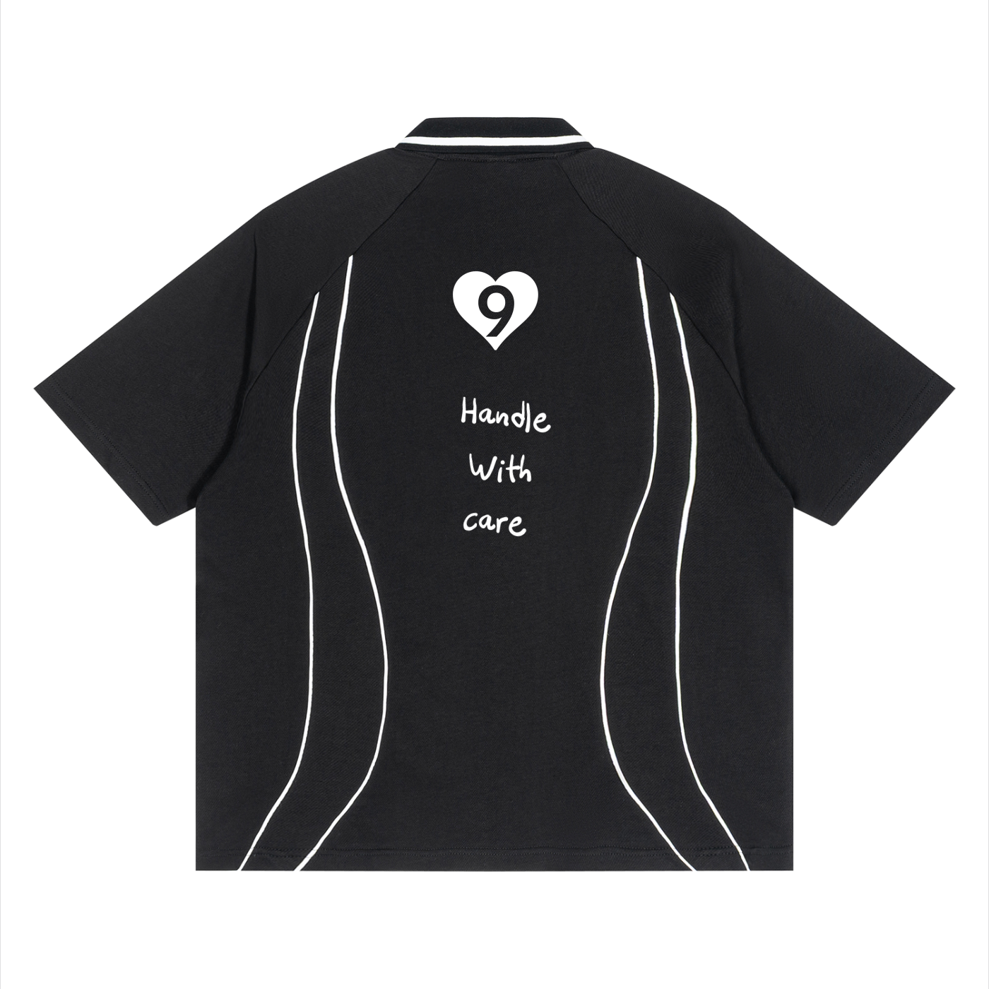 Unisex Raglan Piping Polo Shirt