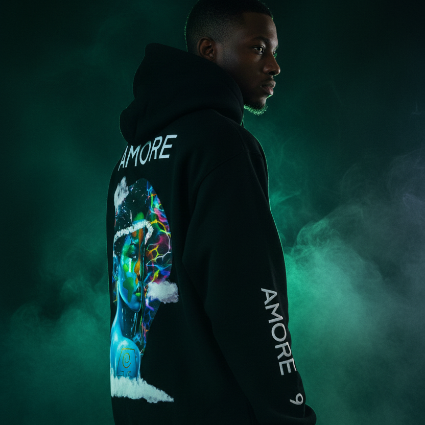 Gaia Hoodie Model - Side