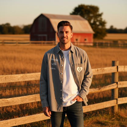 H.W.C. Denim Shirt — Front Lifestyle